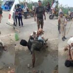 बिहार के समस्तीपुर में छेड़छाड़ के आरोपी ने पुलिसवाले को कीचड़ में फेंका, वर्दी फाड़ी | samastipur news